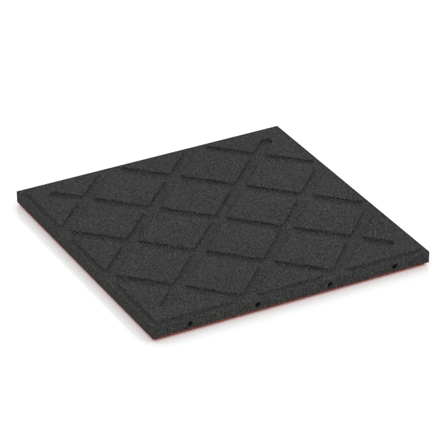 Aufsicht auf die Unterseite, also die Bodenseite von WARCO-Formteil 6183 - Liggmatta för hund im Format 50 x 50 x 3 cm | 0,25 m².