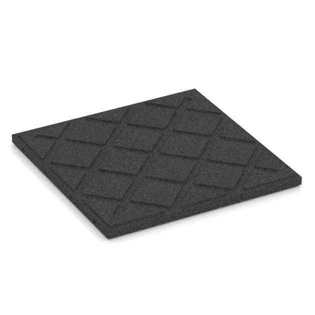 Aufsicht auf die Unterseite, also die Bodenseite von WARCO-Formteil 6415 - Fallskyddsplatta – 90 cm im Format 50 x 50 x 3 cm | 0,25 m².