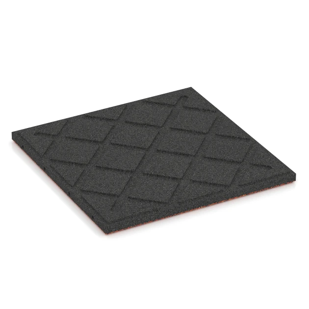 Aufsicht auf die Unterseite, also die Bodenseite von WARCO-Formteil 6417 - Fallskyddsplatta – 90 cm im Format 50 x 50 x 3 cm | 0,25 m².
