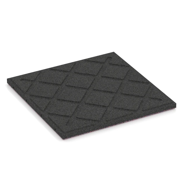 Aufsicht auf die Unterseite, also die Bodenseite von WARCO-Formteil 6418 - Fallskyddsplatta – 90 cm im Format 50 x 50 x 3 cm | 0,25 m².
