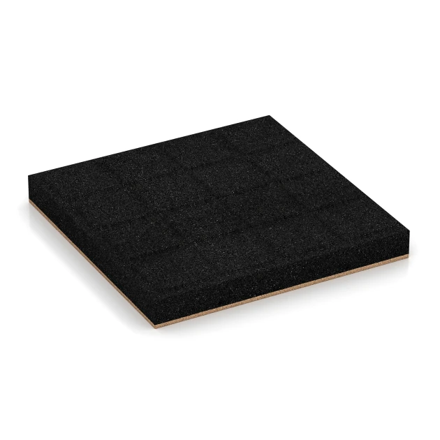 Aufsicht auf die Unterseite, also die Bodenseite von WARCO-Formteil 6270 - Fallskyddsplatta – 180 cm im Format 50 x 50 x 6 cm.