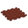 Aufsicht auf die Unterseite, also die Bodenseite von WARCO-Formteil 6300 - Fallskyddsplatta med pusselkoppling im Format 50 x 50 x 3 cm | 0,25 m².