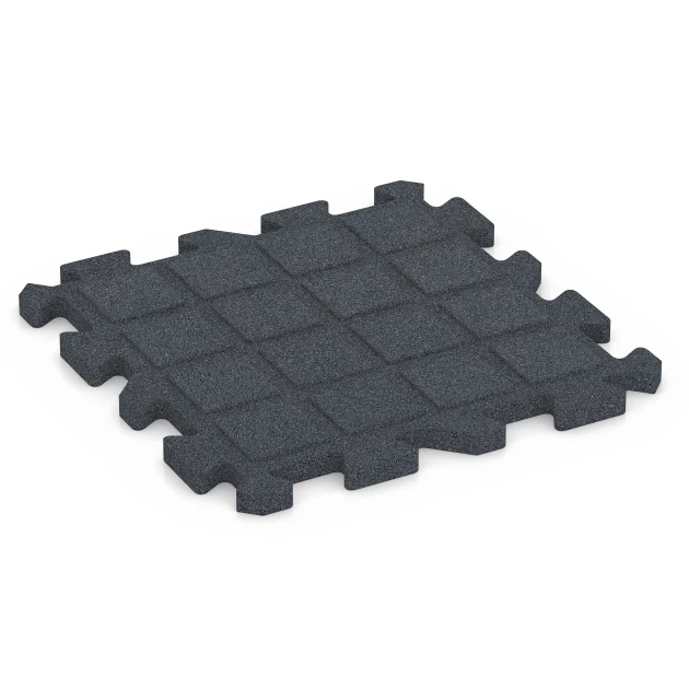 Aufsicht auf die Unterseite, also die Bodenseite von WARCO-Formteil 6396 - Fallskyddsplatta – 100 cm im Format 50 x 50 x 3 cm | 0,25 m².