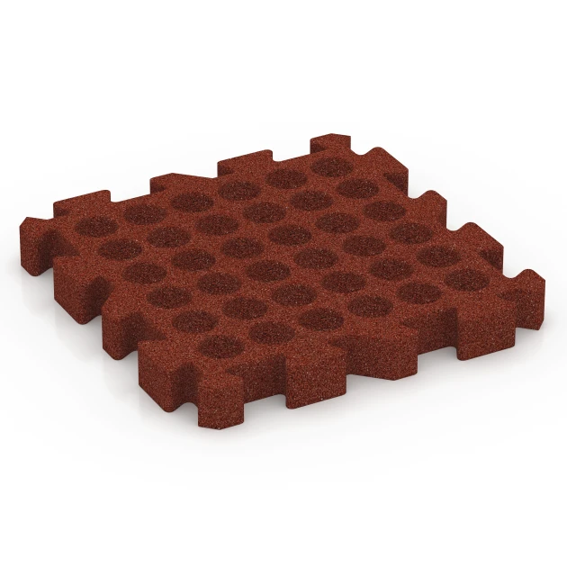 Aufsicht auf die Unterseite, also die Bodenseite von WARCO-Formteil 6310 - Fallskyddsplatta med pusselkoppling im Format 50 x 50 x 6 cm | 0,25 m².