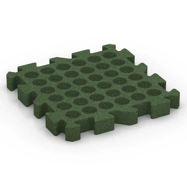 Aufsicht auf die Unterseite, also die Bodenseite von WARCO-Formteil 6311 - Fallskyddsplatta med pusselkoppling im Format 50 x 50 x 6 cm | 0,25 m².