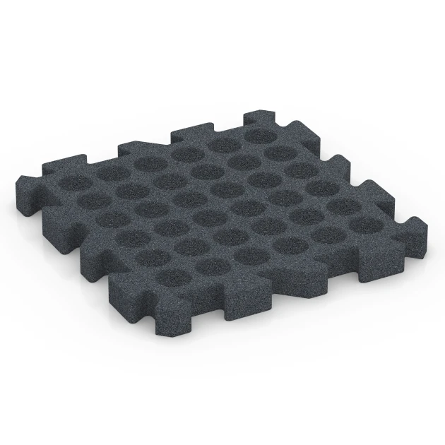 Aufsicht auf die Unterseite, also die Bodenseite von WARCO-Formteil 6404 - Fallskyddsplatta – 190 cm im Format 50 x 50 x 5 cm | 0,25 m².