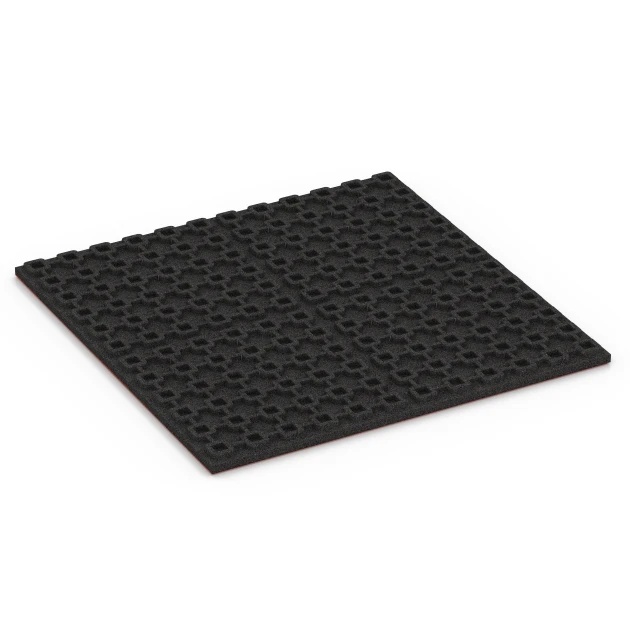 Aufsicht auf die Unterseite, also die Bodenseite von WARCO-Formteil 6384 - Stallmatta Komfort im Format 100 x 100 x 4 cm | 1,00 m².