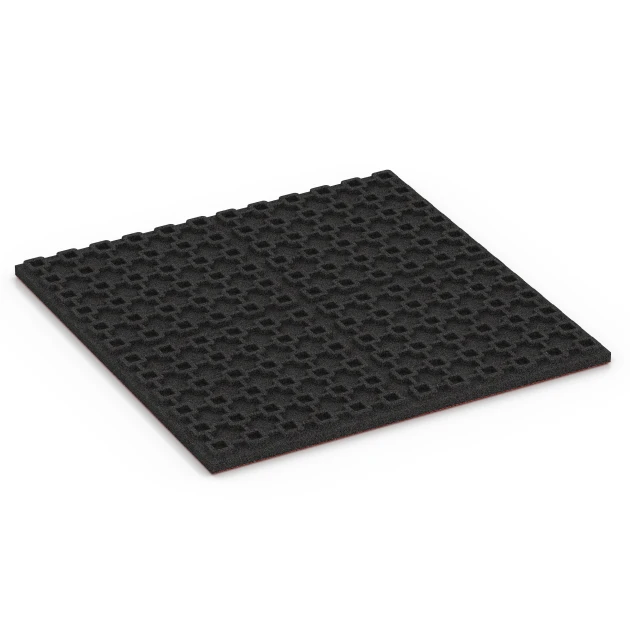 Aufsicht auf die Unterseite, also die Bodenseite von WARCO-Formteil 6388 - Stallmatta Premium im Format 100 x 100 x 4,5 cm | 1,00 m².