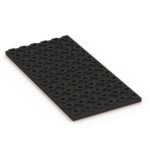 Aufsicht auf die Unterseite, also die Bodenseite von WARCO-Formteil 6390 - Stallmatta Lyx im Format 100 x 50 x 4,5 cm | 0,50 m².