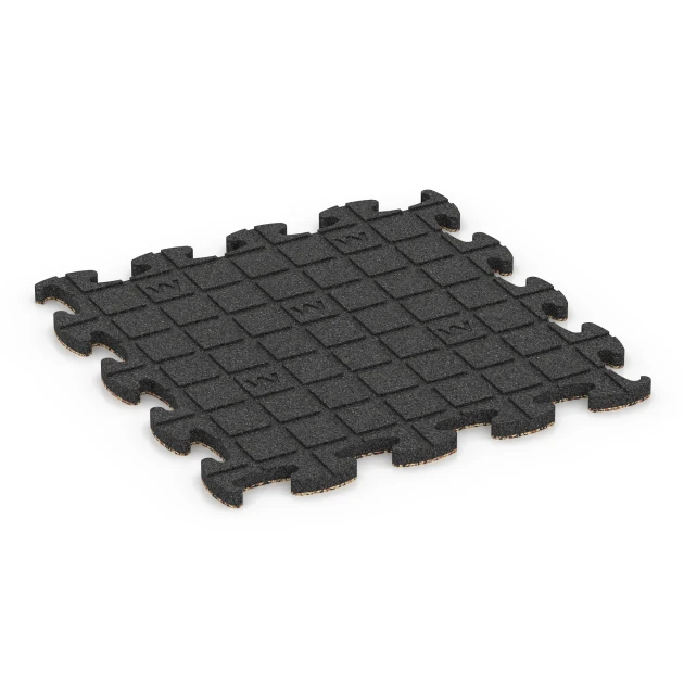 Aufsicht auf die Unterseite, also die Bodenseite von WARCO-Formteil 6826 - Fitness Active gymgolv im Format 46 x 46 x 1,8 cm.