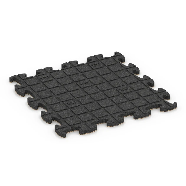Aufsicht auf die Unterseite, also die Bodenseite von WARCO-Formteil 6948 - Terrassplatta gummi im Format 46 x 46 × 2,8 cm.