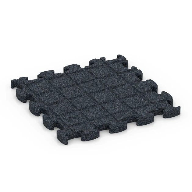 Aufsicht auf die Unterseite, also die Bodenseite von WARCO-Formteil 6958 - Fitness Premium träningsgolv im Format 28,9 x 28,9 x 1,8 cm.