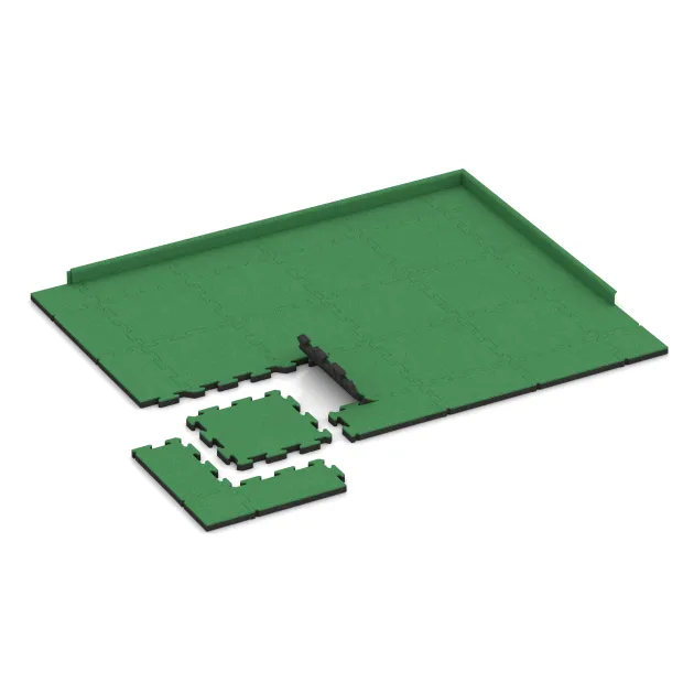 Typische Verlegung oder Einbausituation für den Artikel 5188 von WARCO - Gummibeläggning för sport, Farbton Maigrön in der Abmessung 500 x 500 x 40 mm.