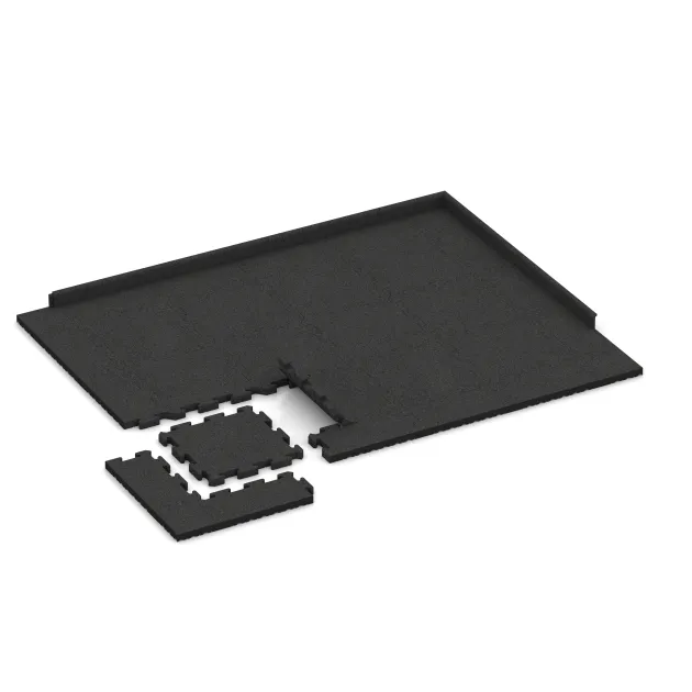 Typische Verlegung oder Einbausituation für den Artikel 4185 von WARCO - Gummibeläggning för sport, Farbton Anthracite in der Abmessung 500 x 500 x 40 mm.