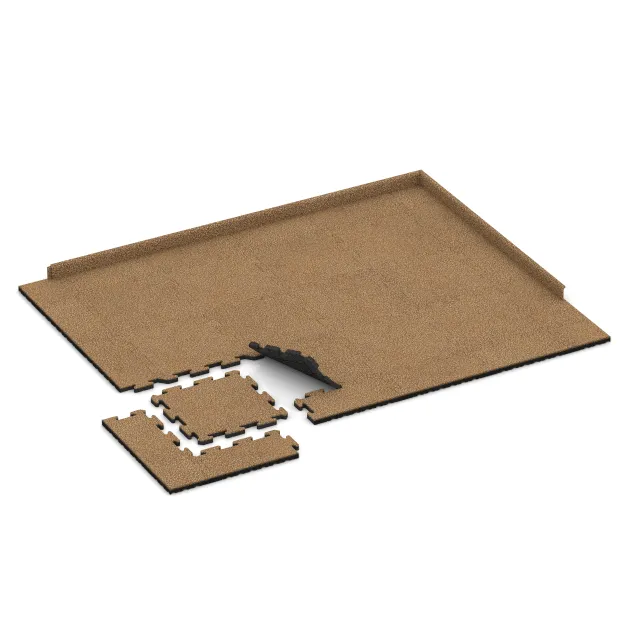 Typische Verlegung oder Einbausituation für den Artikel 4116 von WARCO - Gummibeläggning för sport HD, Farbton Rattan Lounge in der Abmessung 500 x 500 x 30 mm.