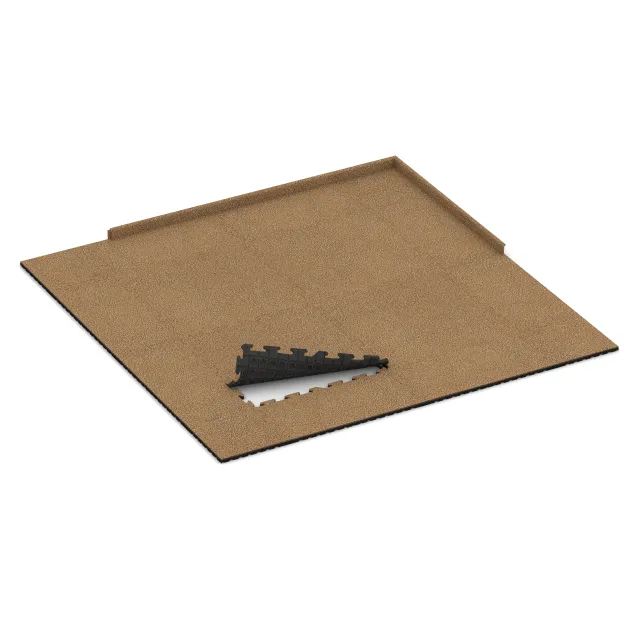 Typische Verlegung oder Einbausituation für den Artikel 3225 von WARCO - Spiel-Bodenbelag, Farbton Rattan Lounge in der Abmessung 1000 x 1000 x 30 mm.