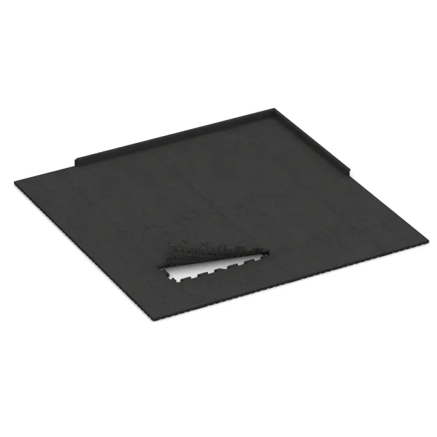 Typische Verlegung oder Einbausituation für den Artikel 3330 von WARCO - Fitness Skyddsmatta HD, Farbton Anthracite in der Abmessung 1000 x 1000 x 30 mm.