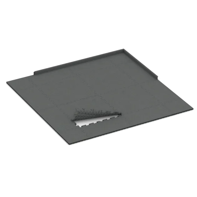 Typische Verlegung oder Einbausituation für den Artikel 3327 von WARCO - Spiel-Bodenbelag, Farbton Skiffergrå in der Abmessung 1000 x 1000 x 30 mm.