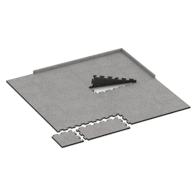 Typische Verlegung oder Einbausituation für den Artikel 5010 von WARCO - Kantplatta, Farbton Grå Melange in der Abmessung 1000 x 485 x 30 mm.