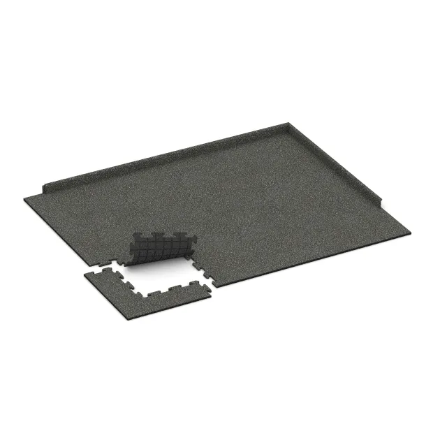 Typische Verlegung oder Einbausituation für den Artikel 3897 von WARCO - Hundsportgolv HD, Farbton Mörkgrå Granit in der Abmessung 500 x 500 x 18 mm.