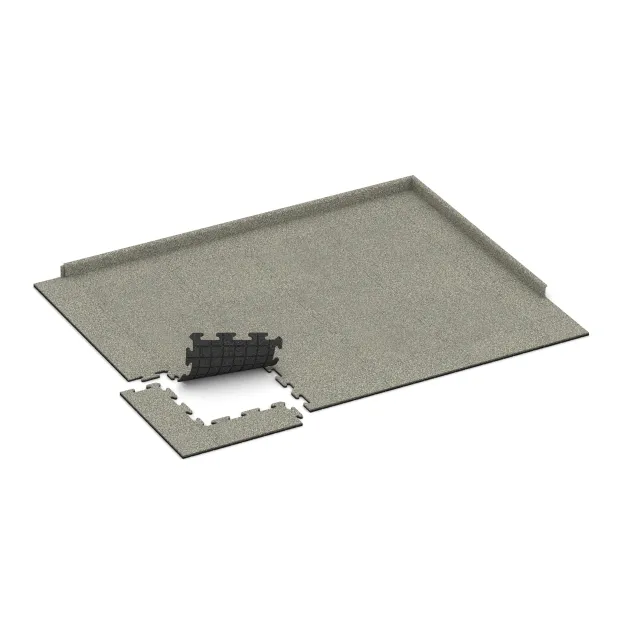 Typische Verlegung oder Einbausituation für den Artikel 3899 von WARCO - Hundsportgolv HD, Farbton Ljus Granit in der Abmessung 500 x 500 x 18 mm.