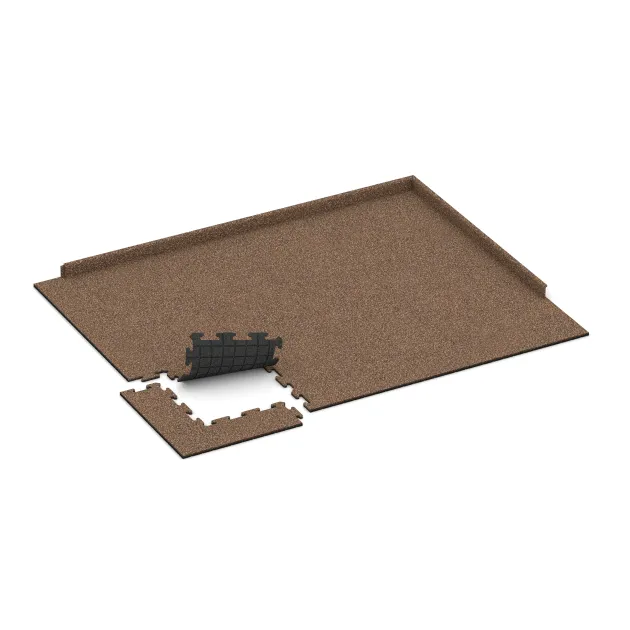 Typische Verlegung oder Einbausituation für den Artikel 3902 von WARCO - Hundsportgolv HD, Farbton Bast & Bark in der Abmessung 500 x 500 x 18 mm.