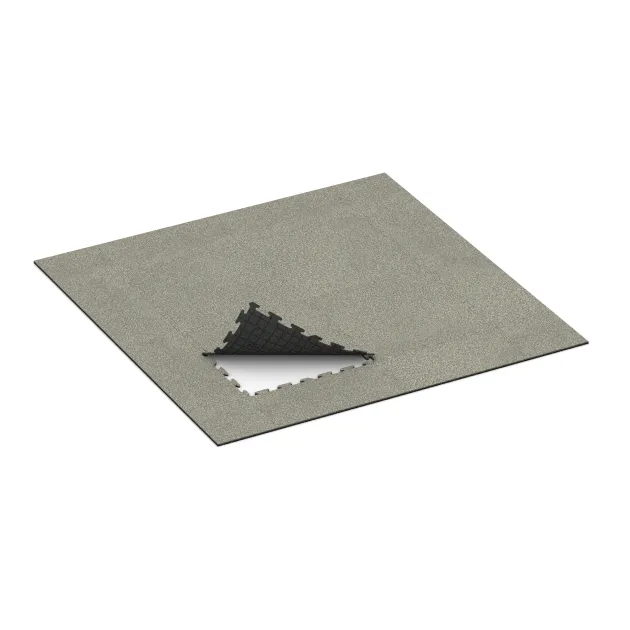 Typische Verlegung oder Einbausituation für den Artikel 3941 von WARCO - Hundsportgolv HD, Farbton Ljus Granit in der Abmessung 1000 x 1000 x 18 mm.