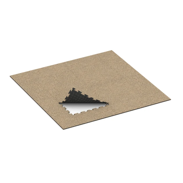 Typische Verlegung oder Einbausituation für den Artikel 4237 von WARCO - Sportgolvsplatta 1,8 cm, Farbton Travertin in der Abmessung 100 x 100 x 1,8 cm | 1,00 m².