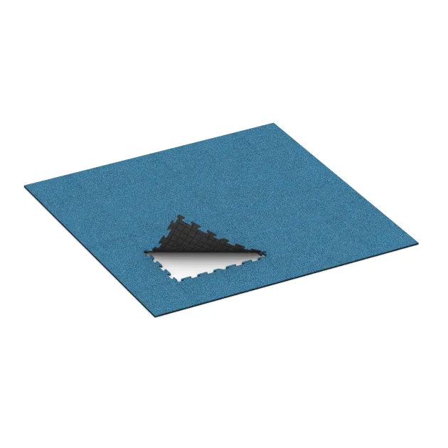 Typische Verlegung oder Einbausituation für den Artikel 0324 von WARCO - Träningsmatta 18 mm, Farbton Atlantic in der Abmessung 1000 x 1000 x 18 mm.
