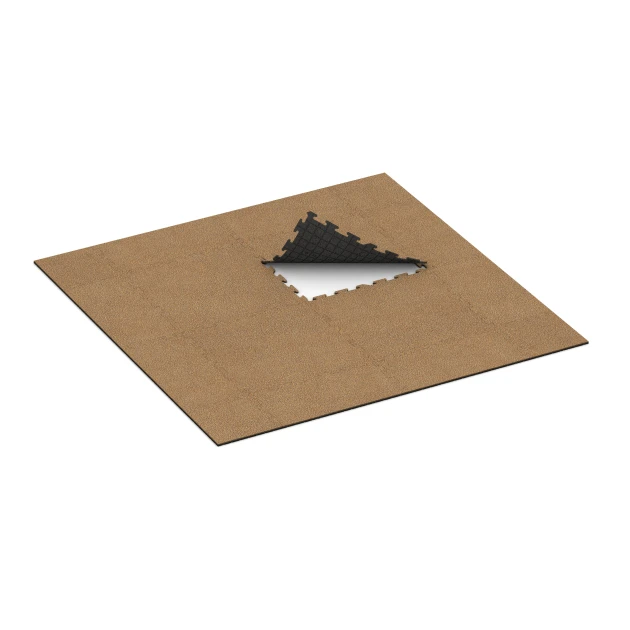 Typische Verlegung oder Einbausituation für den Artikel 5958 von WARCO - Indoor-klickplatta, Farbton Rattan in der Abmessung 100 x 100 x 1,8 cm | 1,00 m².