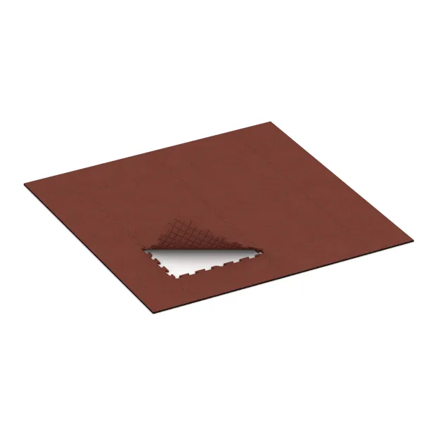 Typische Verlegung oder Einbausituation für den Artikel 3960 von WARCO - Hundsportgolv HD, Farbton Murgröngult in der Abmessung 1000 x 1000 x 18 mm.