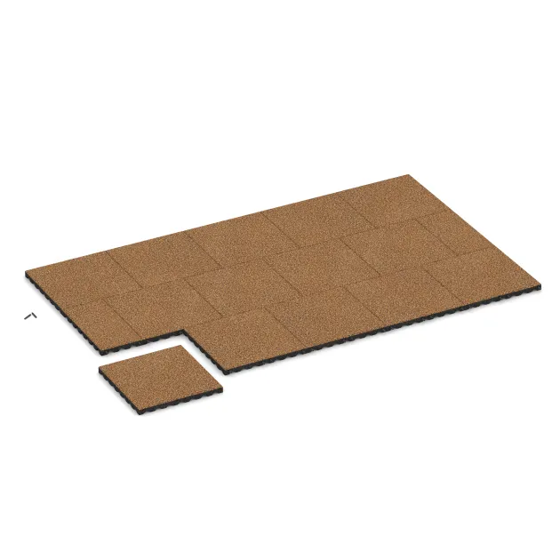 Typische Verlegung oder Einbausituation für den Artikel 5336 von WARCO - Fallskyddsplatta för lekplats, Farbton Terra Cotta in der Abmessung 500 x 500 x 40 mm.