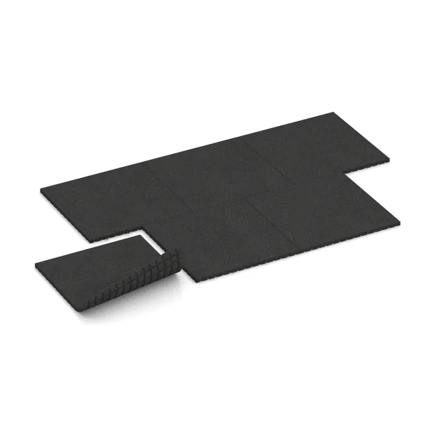 Typische Verlegung oder Einbausituation für den Artikel 0780 von WARCO - Fallskyddsmatta i gummi, Farbton Anthracite in der Abmessung 1000 x 1000 x 40 mm.