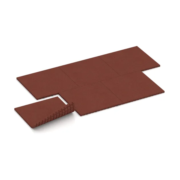 Typische Verlegung oder Einbausituation für den Artikel 5665 von WARCO - Lekplatsmatta 4 cm - EN 1177 ≤ 110 cm, Farbton Murgröngult in der Abmessung 1000 x 1000 x 40 mm.