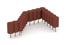 Palisad av återvunnet gummi