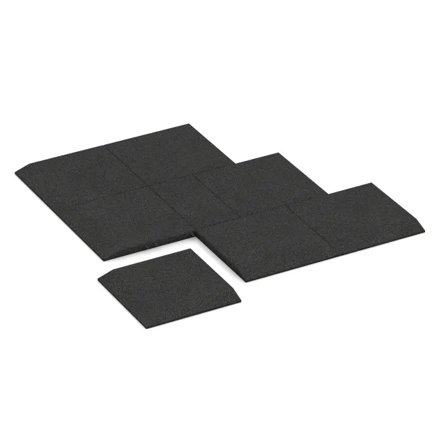 Typische Verlegung oder Einbausituation für den Artikel 0473 von WARCO - Eck-Platte (zwei Seiten abgeschrägt), Farbton Anthracite in der Abmessung 500 x 500 x 40 mm.