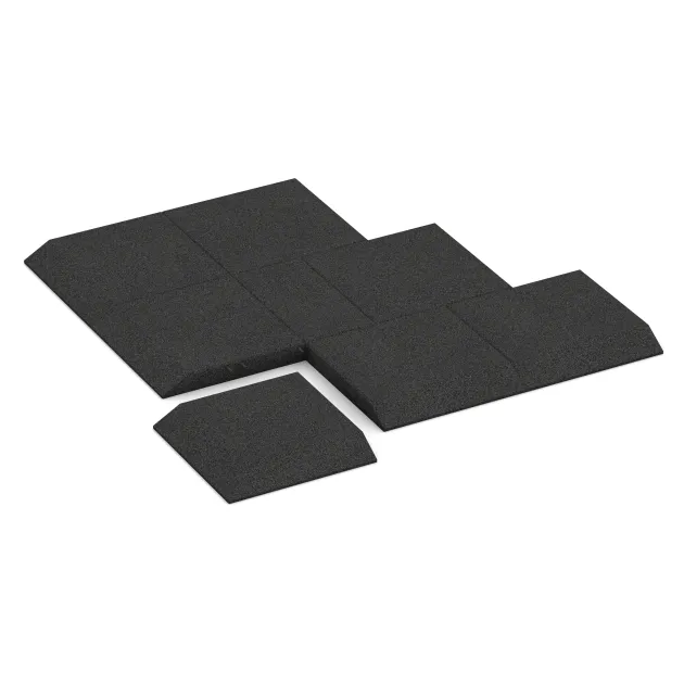 Typische Verlegung oder Einbausituation für den Artikel 0491 von WARCO - Eck-Platte (zwei Seiten abgeschrägt), Farbton Anthracite in der Abmessung 500 x 500 x 65 mm.