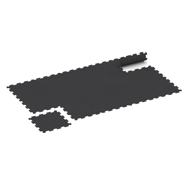 Typische Verlegung oder Einbausituation für den Artikel 0927 von WARCO - Fitnessgolv Kompakt, Farbton Matt Antracit in der Abmessung 485 x 485 x 8 mm | 0,235 m².