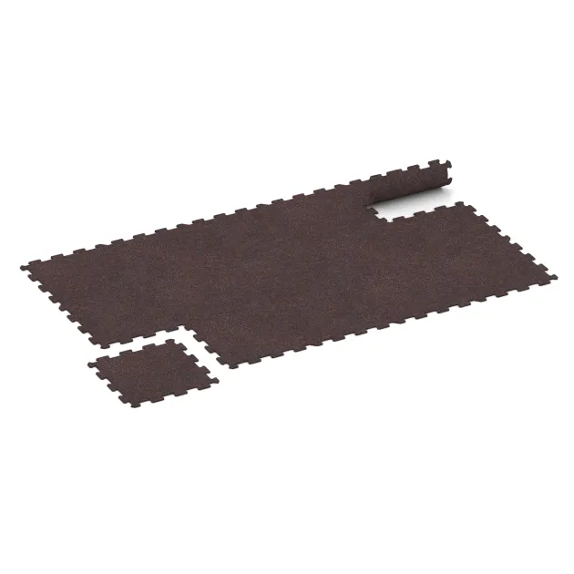 Typische Verlegung oder Einbausituation für den Artikel 0912 von WARCO - Fitnessgolv Kompakt, Farbton Lätt Röd Sprøjtet in der Abmessung 485 x 485 x 8 mm | 0,235 m².