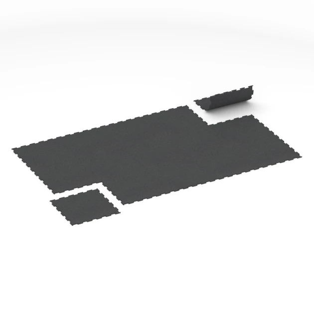 Typische Verlegung oder Einbausituation für den Artikel 6455 von WARCO - Fitnessgolv Kompakt, Farbton Antracit in der Abmessung 50 × 50 × 0,8 cm.