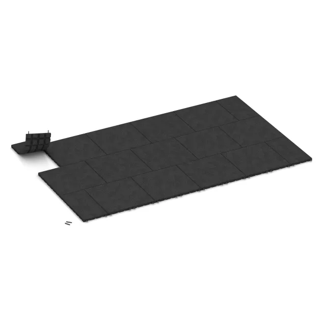 Typische Verlegung oder Einbausituation für den Artikel 0383 von WARCO - halbe Platte, Farbton Anthracite in der Abmessung 500 x 250 x 30 mm.
