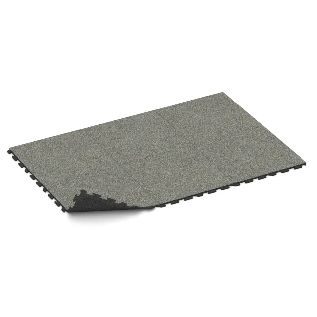 Typische Verlegung oder Einbausituation für den Artikel 1571 von WARCO - Spiel-Bodenbelag, Farbton Grå Granit in der Abmessung 1000 x 1000 x 30 mm.
