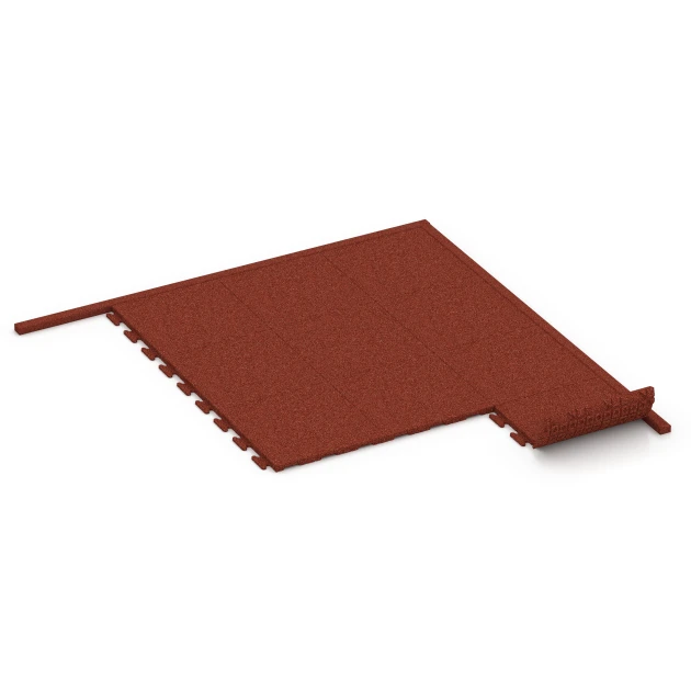 Typische Verlegung oder Einbausituation für den Artikel 3785 von WARCO - Gummibordsten, Farbton Tegelröd in der Abmessung 100 x 5 x 25 cm.