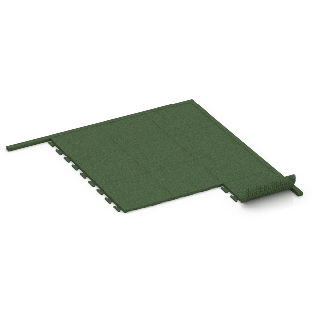 Typische Verlegung oder Einbausituation für den Artikel 3786 von WARCO - Gummibordsten, Farbton Gräsgrön in der Abmessung 100 x 5 x 25 cm.