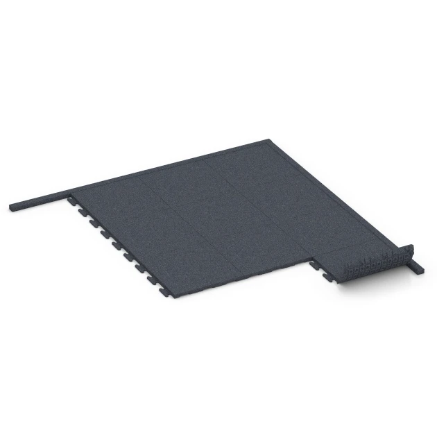 Typische Verlegung oder Einbausituation für den Artikel 6213 von WARCO - Gummibordsten, Farbton Skiffergrå in der Abmessung 100 x 5 x 25 cm.