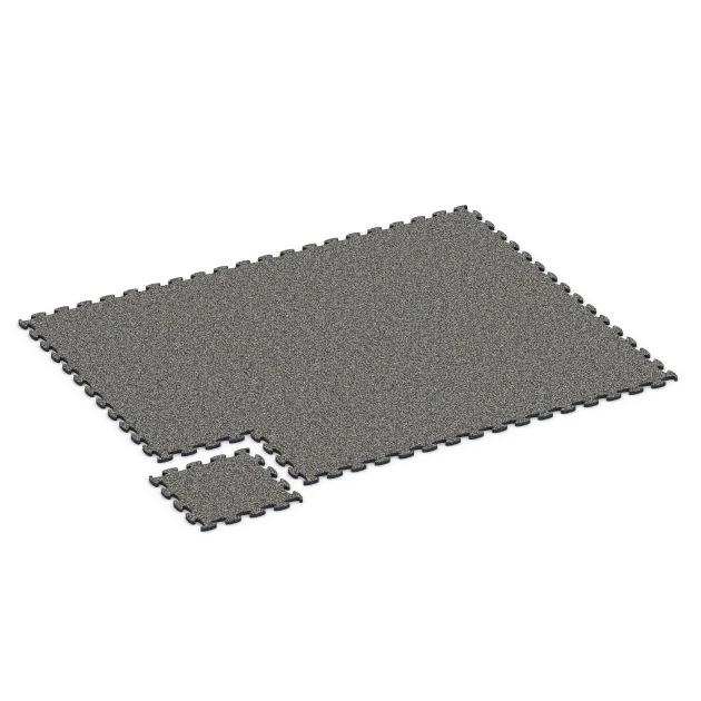 Typische Verlegung oder Einbausituation für den Artikel 6778 von WARCO - Träningsmatta gummi, Farbton Mörkgrå granit in der Abmessung 44,6 x 44,6 x 1,8 cm.