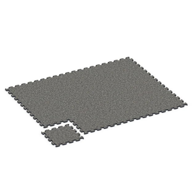 Typische Verlegung oder Einbausituation für den Artikel 6913 von WARCO - Mässgolv klickplatta, Farbton Mörkgrå granit in der Abmessung 44,6 x 44,6 x 1,8 cm.