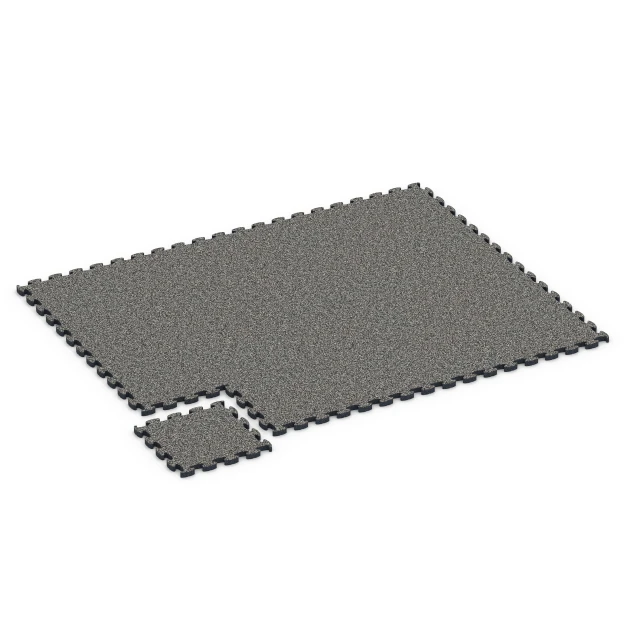 Typische Verlegung oder Einbausituation für den Artikel 6841 von WARCO - Fitness Active gymgolv, Farbton Mörkgrå granit in der Abmessung 44,6 x 44,6 × 2,8 cm.
