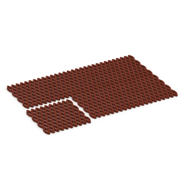 Typische Verlegung oder Einbausituation für den Artikel 7010 von WARCO - Fallskyddsmatta med galler, Farbton Tegelröd in der Abmessung 100 x 100 x 4 cm.