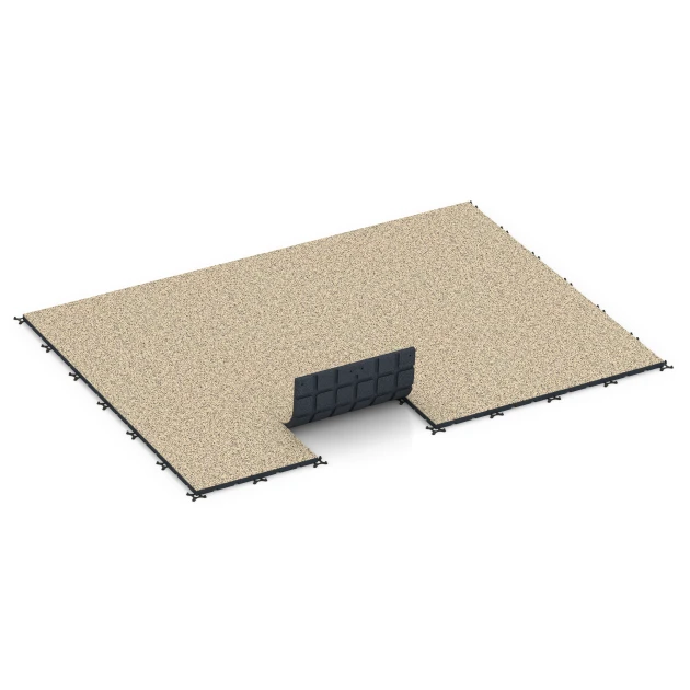 Typische Verlegung oder Einbausituation für den Artikel 7138 von WARCO - Gymgolv för utomhusbruk, Farbton Travertin in der Abmessung 60 x 60 x 3 cm | 0,36 m².